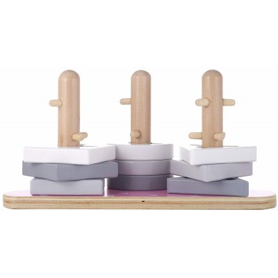 KINDSGUT Dřevěné stohovací puzzle obláček růžová - 31197ru_001