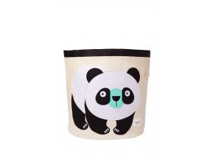 3 SPROUTS Koš na hračky Panda Black & White