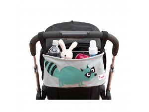 3 SPROUTS Organizér na kočárek Raccoon Teal - 42906rt_001