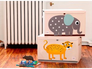 3 SPROUTS Truhla na hračky Leopard Orange - 42908lo_002