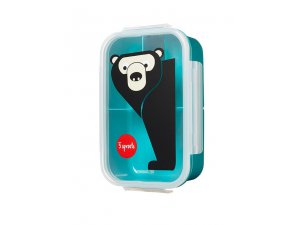 3 SPROUTS Krabička na jídlo Bento Bear Teal - 42911bt_001