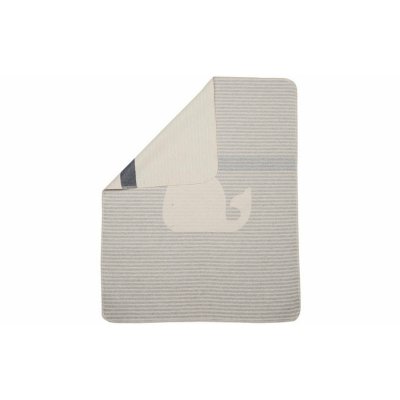 DF JUWEL Dětská deka Whale/Stripes Grey 70 x 90 cm - 44102ws_001