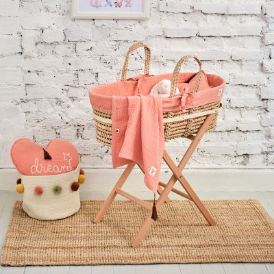 FUNNABABY Kompletní Mojžíšův koš s výbavou Coral Pink - 45511cp_003