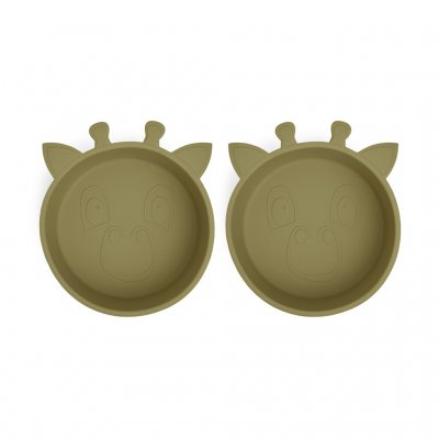 NUUROO Alex Silikonová miska 2 ks Giraf Olive Green
