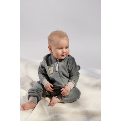LEOKID Fleecový overal Snowberry Gray Stellar vel. 12 - 18 měsíců (vel. 80) - 55612_005