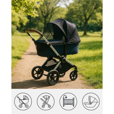 FREEON Univerzální moskytiéra na kočárek Black