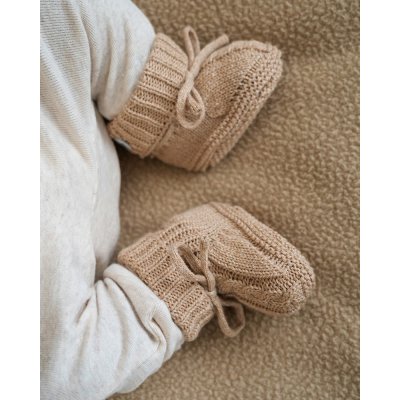 LODGER Capáčky Knit Cable Fudge vel. 0 - 6 měsíců - 69651_003