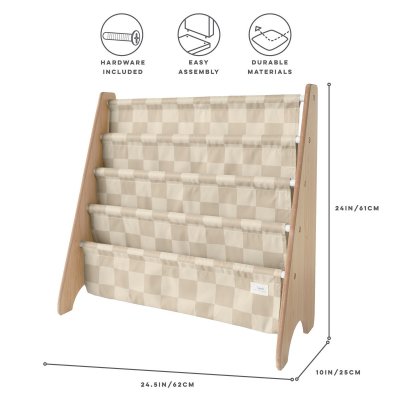 3 SPROUTS Stojan na knížky Recycled Checkerboard/Beige - 57118ch_001