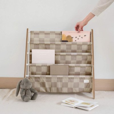 3 SPROUTS Stojan na knížky Recycled Checkerboard/Beige - 57118ch_005