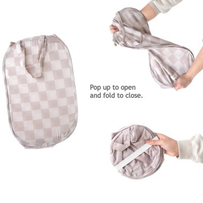 3 SPROUTS Skládací úložný koš Recycled Checkerboard Beige - 70721cb_004