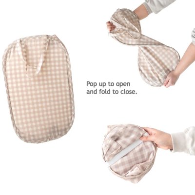 3 SPROUTS Skládací úložný koš Recycled Gingham Beige - 70721gb_003