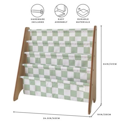 3 SPROUTS Stojan na knížky Recycled Checkerboard/Green - 57188cg_001