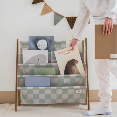 3 SPROUTS Stojan na knížky Recycled Checkerboard/Green - 57188cg_003