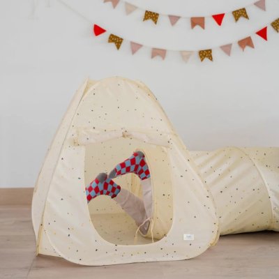 3 SPROUTS Dětský Stan a tunel 3v1 Recycled Terrazzo Beige - 71134tb_002