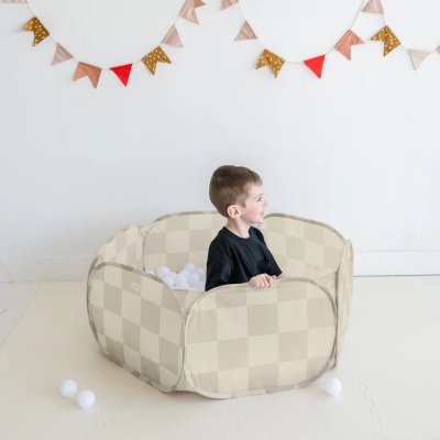 3 SPROUTS Suchý bazének Recycled Checkerboard/Beige - 71423cb_003