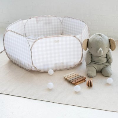 3 SPROUTS Suchý bazének Recycled Gingham/Beige - 71423gb_002