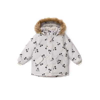 LEOKID Zimní bunda Tully Silver Cloud Cherries vel. 116