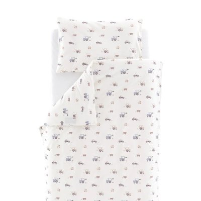 TRÄUMELAND Povlečení Jersey 100/135 + 40/60 Little Farm Blau - tt24502_001