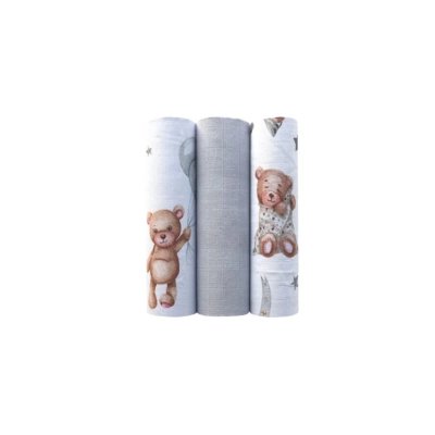 NANNA Mušelínové pleny 3 ks Teddy Bear