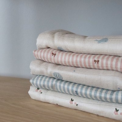 NUUROO Josefine Mušelínové pleny z bambusu 2 ks Stripe Bow - 74437_001