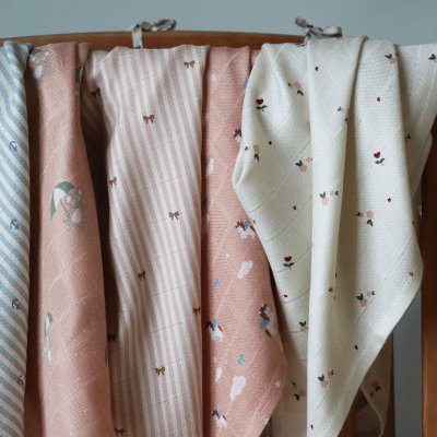 NUUROO Josefine Mušelínové pleny z bambusu 2 ks Stripe Bow - 74437_002