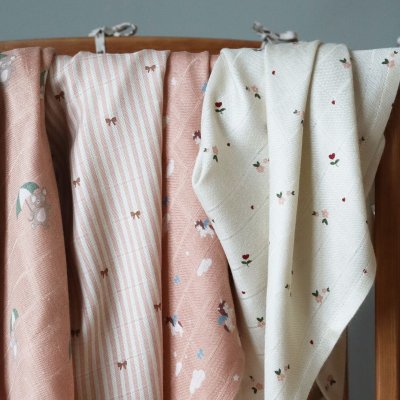 NUUROO Valentin Mušelínová plena z bambusu Stripe Bow - 74448_001