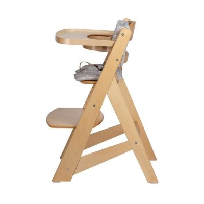 FREEON Dřevěná jídelní židlička Toby Plus s pultíkem a polstrováním Nature - 74456_001