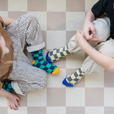 3 SPROUTS Pěnová hrací podložka Checkerboard/Beige - 56059cb_002