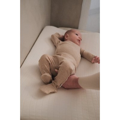 LODGER Tepláčky novorozenecké Melange Beige vel. 50 - 74853_003