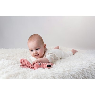 MOMS CARE Senzorická hračka s kousátkem pejsek Jami růžové - 75261_003