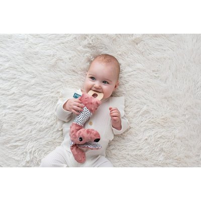 MOMS CARE Senzorická hračka s kousátkem pejsek Jami růžové - 75261_004