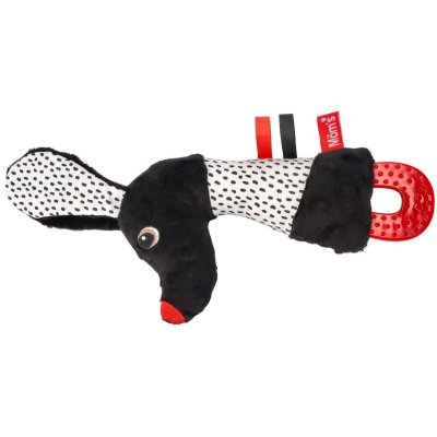 MOMS CARE Senzorická hračka s kousátkem pejsek Jami White & Black - 75269_002