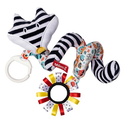 MOMS CARE Spirála na kočárek s aktivitami White & Black