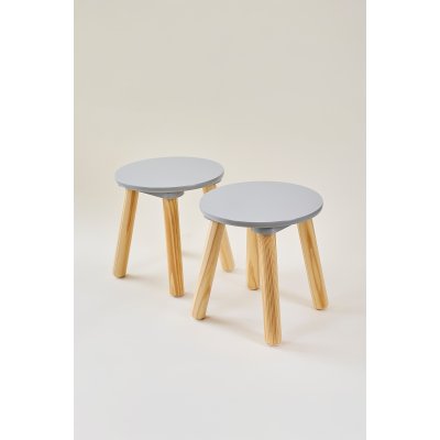 JABADABADO Stůl a 2 židle šedá - 85020_003