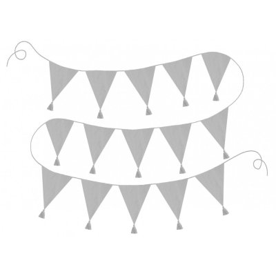 JABADABADO Textilní vlajky šedé