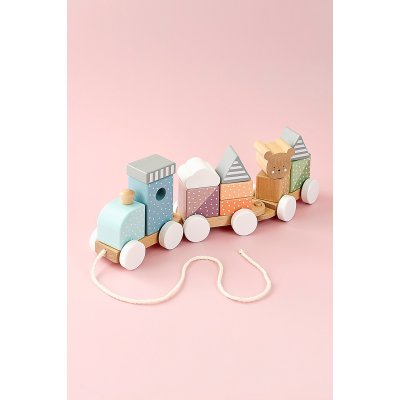 JABADABADO Dřevěný vláček s kostkami Medvídek - 85100_002