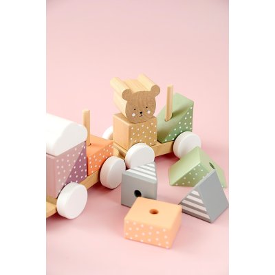 JABADABADO Dřevěný vláček s kostkami Medvídek - 85100_004
