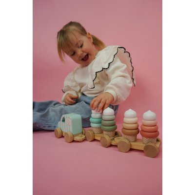 JABADABADO Dřevěný vláček s kostkami Zmrzlina - 85114_009