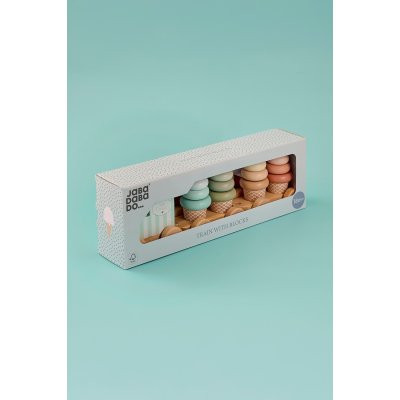 JABADABADO Dřevěný vláček s kostkami Zmrzlina - 85114_002