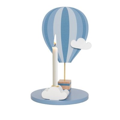 JABADABADO Stojan na svíčku Horkovzdušný balón modrý