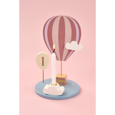 JABADABADO Stojan na svíčku Horkovzdušný balón růžový - 85186_002