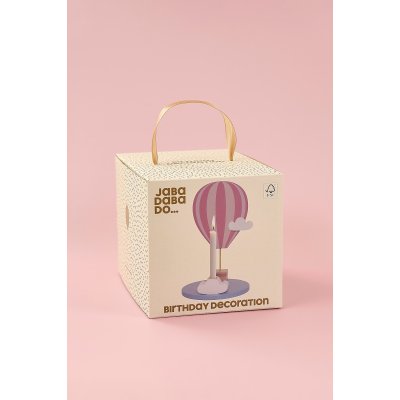 JABADABADO Stojan na svíčku Horkovzdušný balón růžový - 85186_003