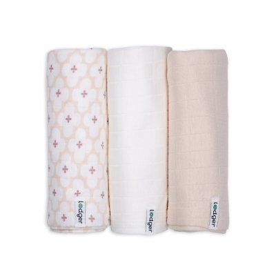LODGER Swaddler Solid Matcha 3balení 70 x 70 cm Powder