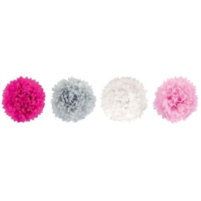 JABADABADO Závěsné PomPoms 4 ks světle růžové