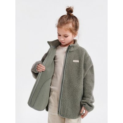 LEOKID Fleecová bunda Theo Vetiver Green vel. 128 - 85412_011