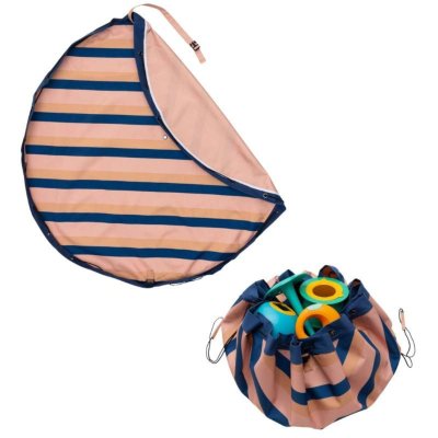 PLAY AND GO Noomad outdoor Hrací deka a Vak na hračky Mokka Stripes
