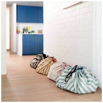 PLAY AND GO Noomad original Hrací deka a Vak na hračky Stripes Black - 65349_005