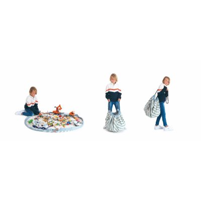 PLAY AND GO Noomad original Hrací deka a Vak na hračky Stripes Green - 85447_003