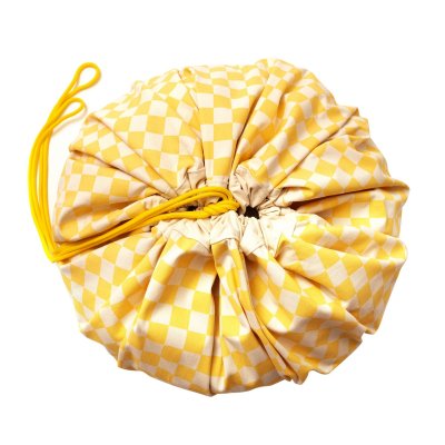 PLAY AND GO Noomad original Hrací deka a Vak na hračky Vichy Yellow - 85450_002