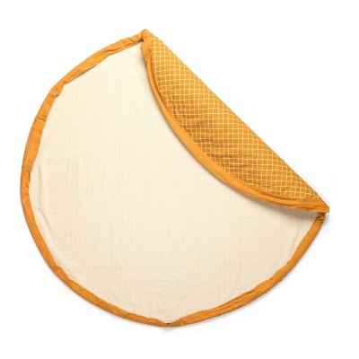 PLAY AND GO Noomad original Hrací deka a Vak na hračky organic Grid Mustard - 85459_001